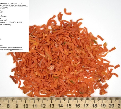 Новое поступление - Морковь сушеная резаная 3*3*20 мм